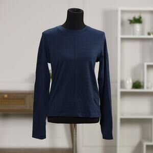 Athleta Long Sleeve Top Navy Vented Athleisure Workout Activewear Size M